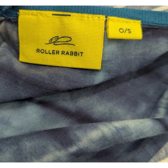 Roller Rabbit 100% Cotton Tie Dye Scarf Tissue Hem Dress One Size - Picture 4 of 7